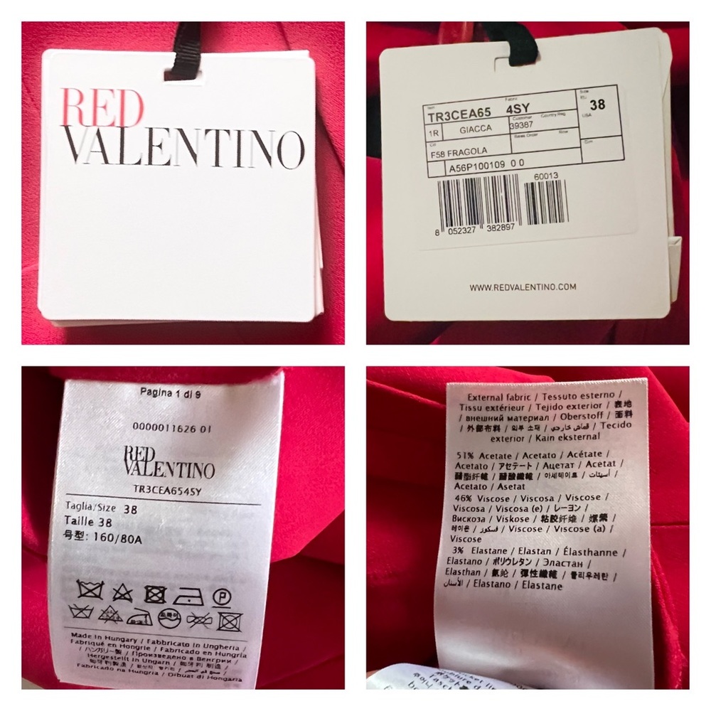 New! Rare RED VALENTINO Single-Breasted Long Blazer in Fuchsia - Picture 11 of 13